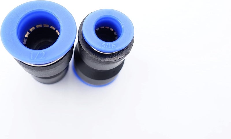 IVLPHA Push to Connect Fitting 1/2" Tube OD x 5/16" Tube OD Reducer, Pneumatic Air Water Straight Union Two Way Connector/Coupler (Pack of 5) - Image 5